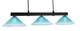 Wellington Three Light Billiard/Island in Matte Black (200|1253-MB-715)