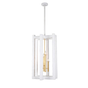 Duo Four Light Foyer Pendant in Soft Gold and White (33|522251SGLW)
