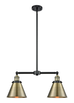 Franklin Restoration Two Light Island Pendant in Black Antique Brass (405|209-BAB-M13-AB)