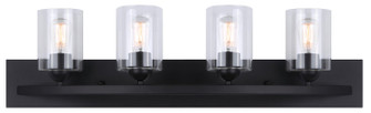 Hampton Four Light Vanity in Matte Black (387|IVL370A04BK-CL)