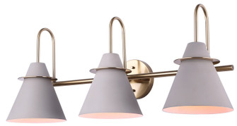 Talia Three Light Vanity in Matte Grey And Gold (387|IVL1076A03MGG)