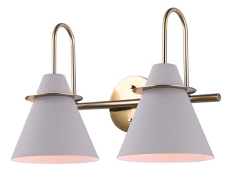 Talia Two Light Vanity in Matte Grey And Gold (387|IVL1076A02MGG)