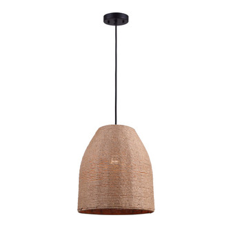 Aubrie One Light Pendant in Matte Black/Rope Color (387|IPL785B01BKR)