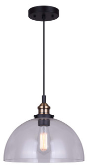 Thea One Light Pendant in Matte Black And Gold (387|IPL674B01BKG)