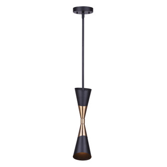 Emlen One Light Pendant in Matte Black And Gold (387|IPL1073A01BKG)