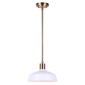 Bellow One Light Pendant in Gold And White (387|IPL1055A01GDW)