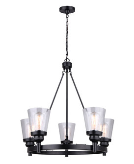 Declan Five Light Chandelier in Matte Black (387|ICH1097A05BK)