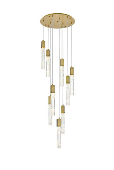 Aurora Nine Light Chandelier in Satin Gold and Clear (173|2089D24SG)