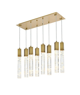Aurora Eight Light Pendant in Satin Gold and Clear (173|2088D36SG)