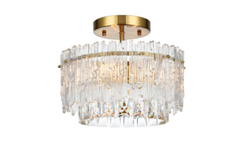 Emilia Three Light Flush Mount in Satin Gold and Clear (173|1780F12SG)