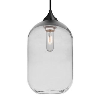 Besa Omega 12 Pendant One Light Pendant in Black (74|1JC-OMEGA12CL-BK)