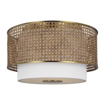 Sawyer Three Light Flush Mount in Blonde Rattan (454|KSF1043BBSBRTN)