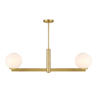 Two Light Linear Chandelier in Natural Brass (446|M100124NB)