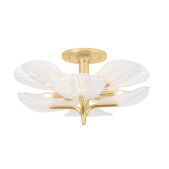 Kamal Eight Light Semi Flush Mount in Vintage Gold Leaf (68|486-29-VGL)