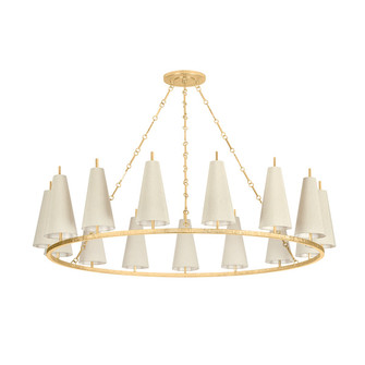 Tirana 15 Light Chandelier in Vintage Gold Leaf (68|480-54-VGL)