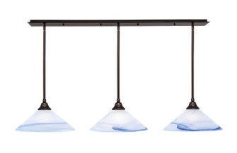 Stem Three Light Linear Pendalier in Dark Granite (200|48-DG-514)