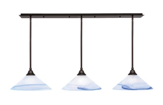 Stem Three Light Linear Pendalier in Dark Granite (200|48-DG-514)