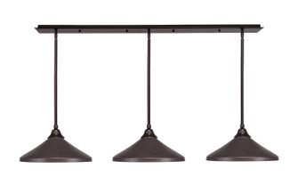 Stem Three Light Linear Pendalier in Dark Granite (200|48-DG-422-DG)