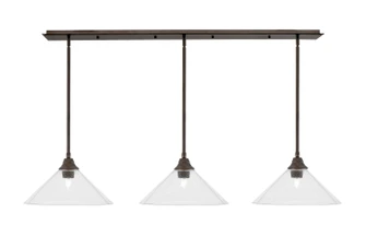Stem Three Light Linear Pendalier in Bronze (200|48-BRZ-308)