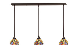 Stem Three Light Linear Pendalier in Dark Granite (200|36-DG-9445)