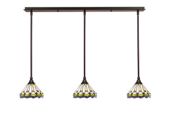 Stem Three Light Linear Pendalier in Dark Granite (200|36-DG-9435)