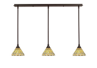 Stem Three Light Linear Pendalier in Dark Granite (200|36-DG-9415)