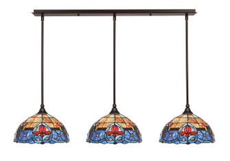 Stem Three Light Linear Pendalier in Dark Granite (200|36-DG-9359)