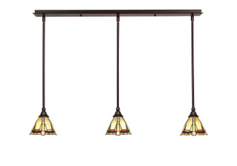 Stem Three Light Linear Pendalier in Dark Granite (200|36-DG-9345)