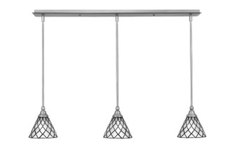 Stem Three Light Linear Pendalier in Brushed Nickel (200|36-BN-9185)