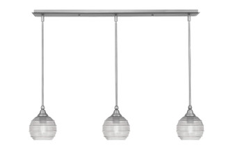 Stem Three Light Linear Pendalier in Brushed Nickel (200|36-BN-5110)