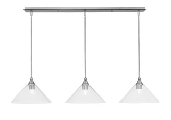 Stem Three Light Linear Pendalier in Brushed Nickel (200|36-BN-306)