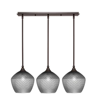 Stem Three Light Linear Pendalier in Dark Granite (200|25-DG-4922)