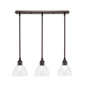 Stem Three Light Linear Pendalier in Dark Granite (200|25-DG-4760)
