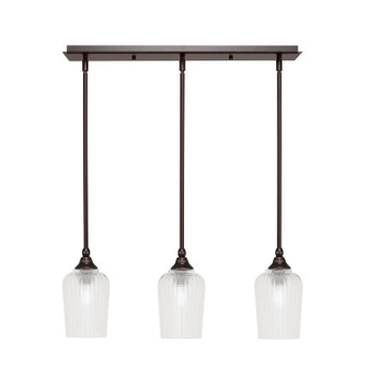 Stem Three Light Linear Pendalier in Dark Granite (200|25-DG-4250)