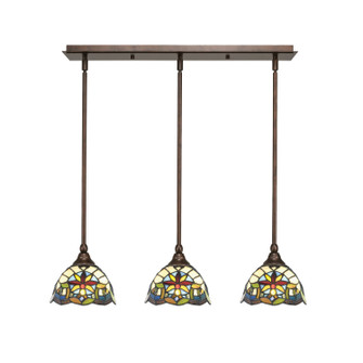 Stem Three Light Linear Pendalier in Bronze (200|25-BRZ-9365)