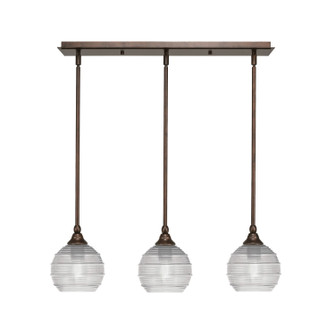 Stem Three Light Linear Pendalier in Bronze (200|25-BRZ-5110)