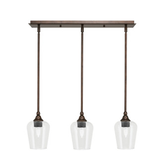 Stem Three Light Linear Pendalier in Bronze (200|25-BRZ-210)