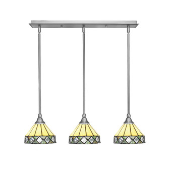 Stem Three Light Linear Pendalier in Brushed Nickel (200|25-BN-9405)