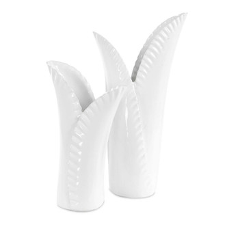 Leafscape Vases Set/2 in White (52|18222)
