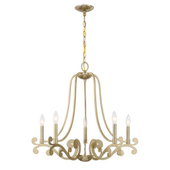 Lombard Five Light Chandelier in Noble Brass (51|1-6096-5-127)