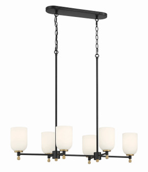 Council Six Light Island Pendant in Flat Black/Satin Brass (46|60376-FBSB)