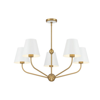 Xavier Five Light Chandelier in Vibrant Gold (60|XAV-B9315-VG-WH)