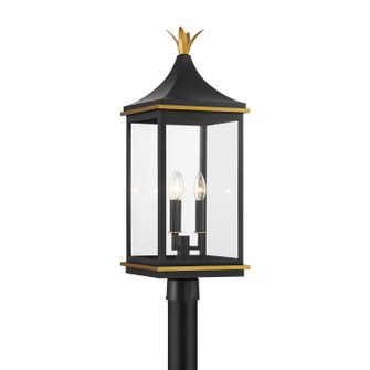 Simpson Three Light Outdoor Post Mount in Matte Black + Textured Gold (60|SIM-809-MK-TG)