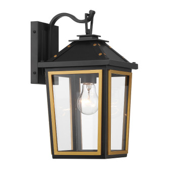 Hawkins One Light Outdoor Wall Sconce in Matte Black + Textured Gold (60|HAW-601-MK-TG)