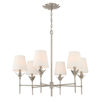 Broche Six Light Chandelier in Antique Silver (60|568-SA)