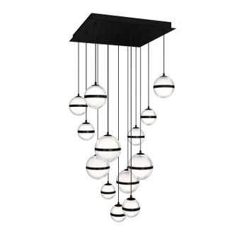 Cyllindra LED Chandelier in Black Chrome (34|PD-77513S-BC)