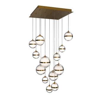 Cyllindra LED Chandelier in Aged Brass (34|PD-77513S-AB)