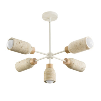 Pompeii Five Light Pendant in Travertine / Oyster (16|10625TVOY)