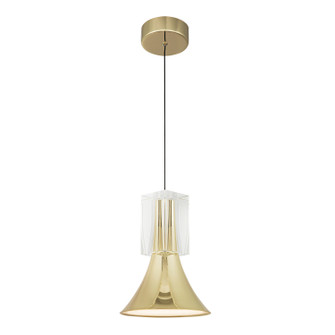 Floe LED Pendant in Metallic Brass/Clear Crystal (347|PD94108-MRB/CC-UNV)