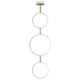 Hoopla LED Pendant in White/Gold (86|E24321-WTGLD)